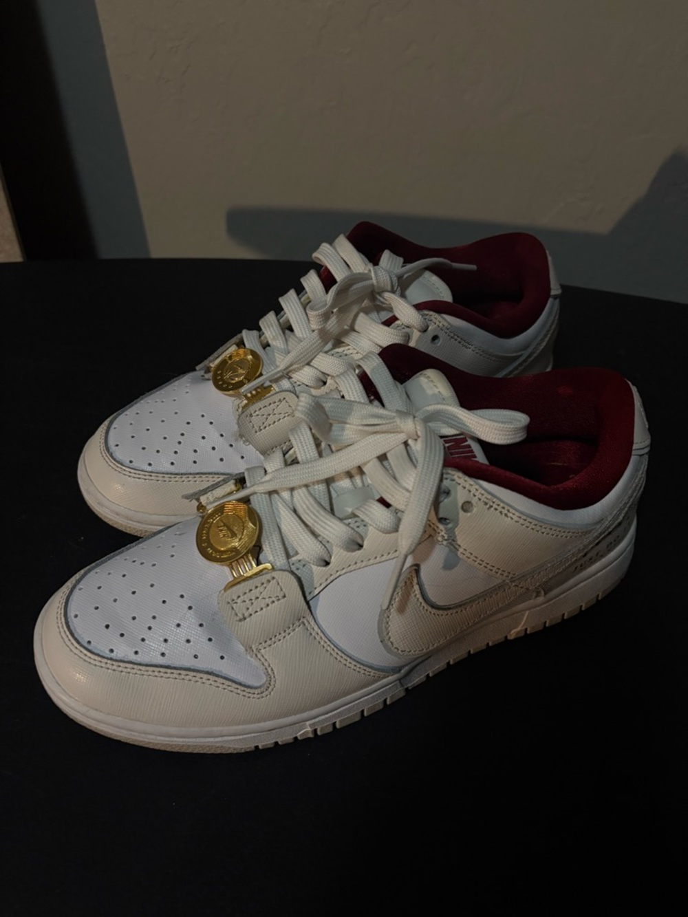 Nike Dunk Low Style White & Burgundy Sneakers